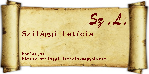 Szilágyi Letícia névjegykártya